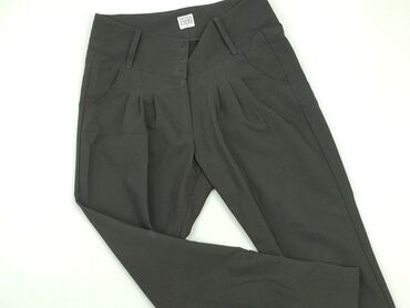 białe spodnie materiałowe: Material trousers, S (EU 36), condition - Good