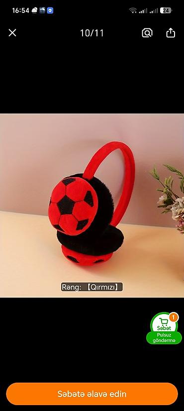 Uşaq üçün qulaqlıq isidici – futbol mövzulu model - Rəng: qırmızı lalafo.az -da Uşaq üçün qulaqlıq isidici – futbol mövzulu model - Rəng: qırmızı