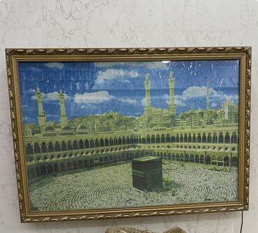 Süni güllər: Məhsul: çərçivəli divar tablo - Mövzu: Məkkə – Kəbə və Məscidül-Həram