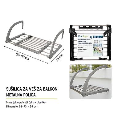 Teleskopski stalak za sušenje veša od nerđajućeg čelika za balkon