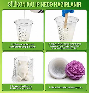 silikon qəlib: Yüksək keyfiyyətli silikon qəlib hazırlama dəsti! Epoksi (epoxy) — 4