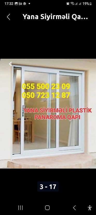 Arakəsmə qapılar: YANA SİYİRMƏLİ ARA KESME. PLASTİK-ŞÜŞƏ-ALÜMİNİİM. sifarişle — 1