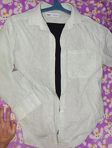 рубашка в полоску: Рубашка Zara для детей на 9-10 ле,одевала пару разв светло-зеленую и — 3