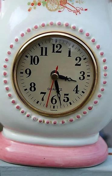 Satovi za kuću: Vtg Kaminski ukrasni keramički sat u obliku čajnika 26 cm!. Ispravan — 3