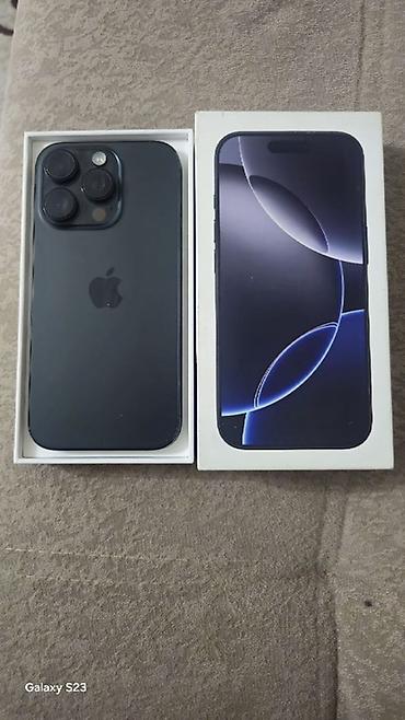 iphone pro max 13: IPhone 16 Pro, Б/у, 256 ГБ, Черный, Коробка, 90 % — 1
