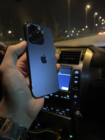 Apple iPhone: IPhone 14 Pro, 256 GB, Jet Black, Simsiz şarj, Face ID, Sənədlərlə