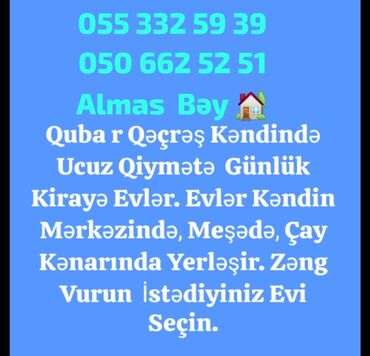 Günlük kirayə evlər: 100 kv. m, 3 otaqlı, İnternet, Telefon, Qaz — 28