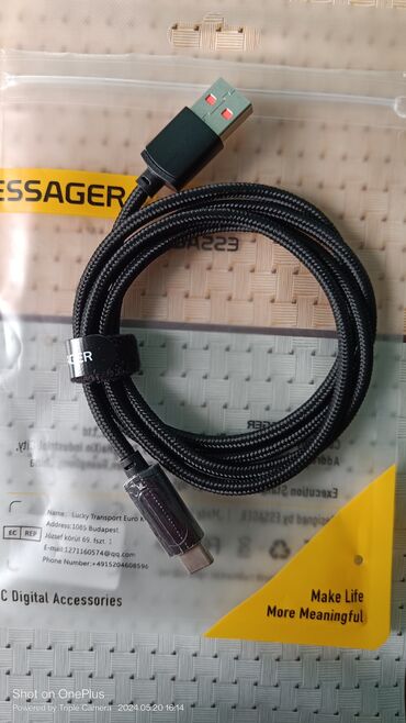 смартфон blackberry z10: Продам новый кабель USB-A - USB-C с индикацией текущей мощности