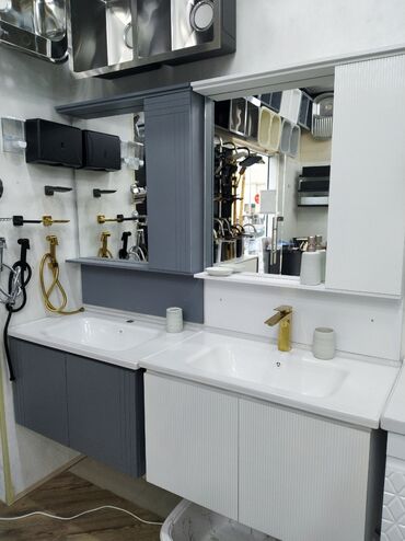 душевые кабины без поддона в баку: Hamam üçün müasir lavabo və dolab dəsti - İki fərqli rəngdə variant