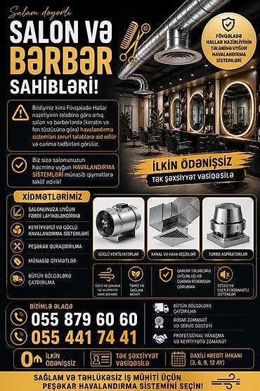 tam insaat: Salon və bərbər sahibləri üçün peşəkar havalandırma həlləri Xidmətin — 1