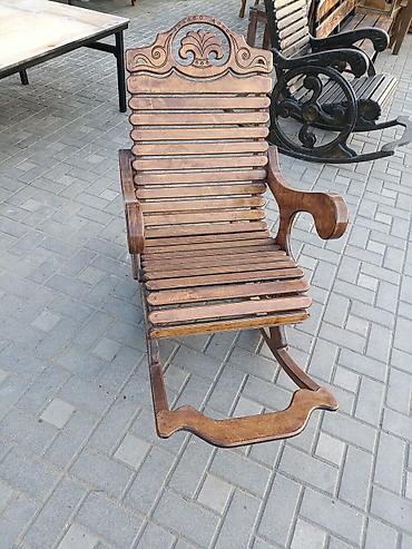 mebel materialı: Taxta yelləncək kreslo - Material: tam taxta konstruksiya, cilalanmış — 2
