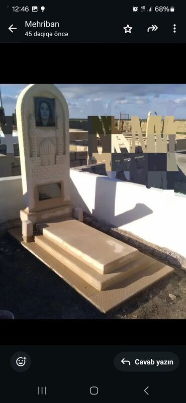 Başqa xidmətlər: MÜxtəlif növ mərmər qranitdən Məzar daşlarının Heykəllərin — 14