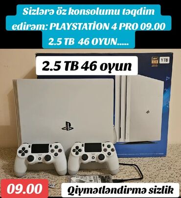 oyun ps4: Playstation 4 pro 2.5 TB 09.00 46 oyun heçbir problemi yozdur tam saz