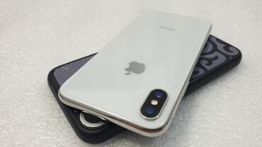 телефоны ми 9: IPhone X, Б/у, 256 ГБ, Белый, Защитное стекло, Чехол, 76 %
