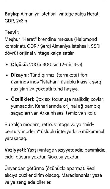 Xalçalar: Xalça Kredit yoxdur — 3
