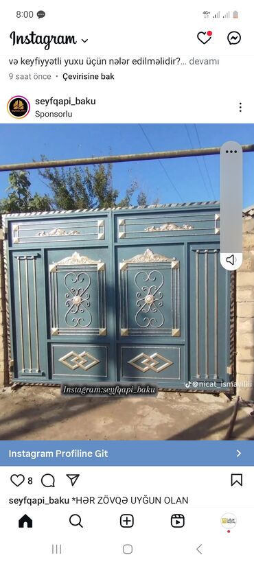 Həyət darvazaları: İlkin Ödenis Yox. Tek Sexsiyyet Vesiqesi İle Bu Ay Al Gelen Aydan Öde — 11