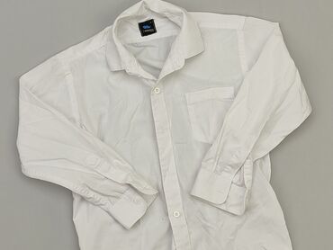 Koszule: Koszula 9 lat, stan - Bardzo dobry, wzór - Jednolity kolor, kolor - Biały