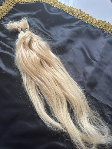 sac alisi: Tebii sacdi 1 aydi alinib uzunlug 65-67 
75 qrmdi blond reng