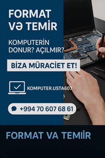 Başqa xidmətlər: Unvana gelerek komputer formati ve temir olunmasi