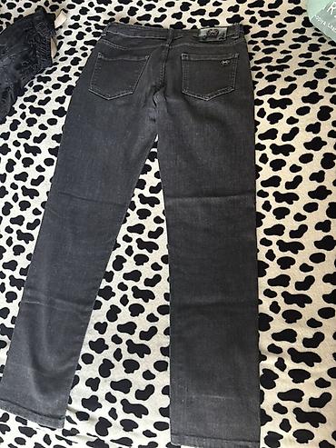 cins salvar: Tünd boz rəngli klassik kəsimli cins şalvar. - Material: denim — 2