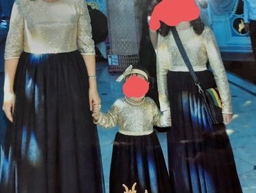платья мама и дочка бишкек в Кыргызстан | Сумки: M (EU 38), L (EU 40), цвет - Золотой, Вечернее