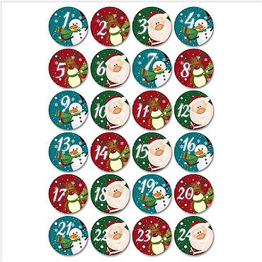 скупка номеров: Наклейка Набор наклеек – 24 штуки 🎅❄️ Красочные круглые наклейки с — 1