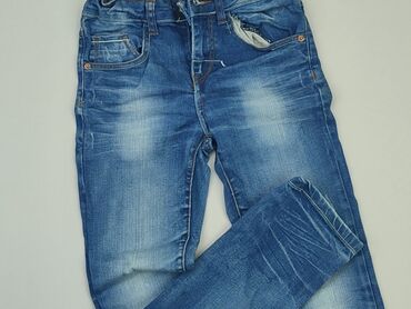 brązowe jeansy bershka: Spodnie jeansowe, Zara Kids, 10 lat, 140, stan - Bardzo dobry