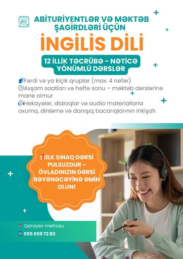 Digər kurslar: Xarici dil kursu, İngilis dili, Uşaqlar üçün, Abituriyentlər üçün