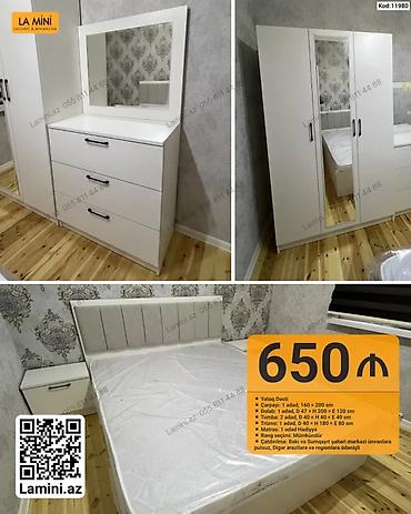 Ev və bağ: Yataq Dəsti – La Mini (Kod: 11980) Tərkibi: - Çarpayı: 1 ədəd, 160 x — 1