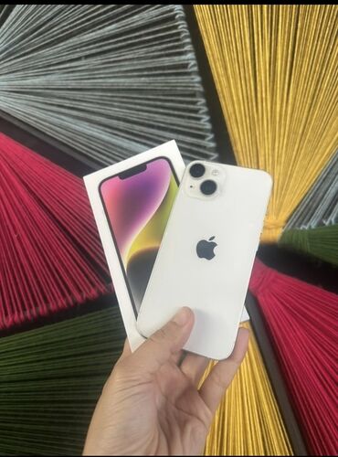 sac qurudan fen: IPhone 14, 128 ГБ, Старлайт, Гарантия, Face ID, С документами