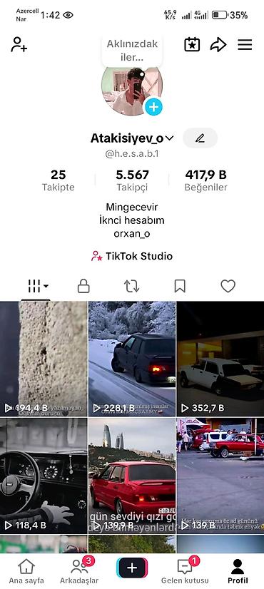 pirsep satisi: TikTok hesabı satılır - Platforma: TikTok - İstifadəçi adı — 1