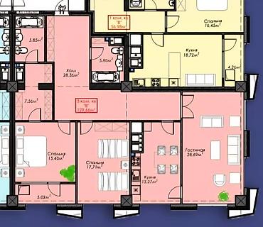 15: Строится, Элитка, 3 комнаты, 130 м² — 2