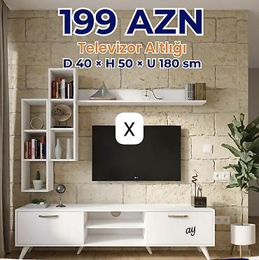 divar ref: Televizor altlığı və divar rəfi dəsti Ölçülər: - Dərinlik (D): 40 sm — 1