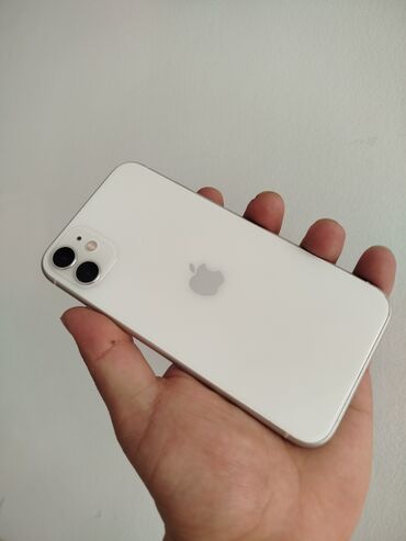 Apple iPhone: IPhone 11, Б/у, 64 ГБ, Белый, Защитное стекло, Чехол, Кабель, 75 %