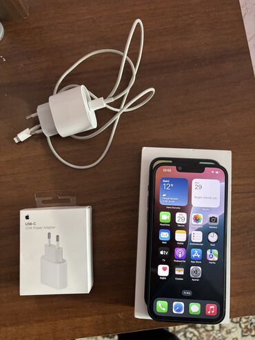 Apple iPhone: IPhone 14, 128 GB, Qara, Zəmanət, Simsiz şarj, Face ID