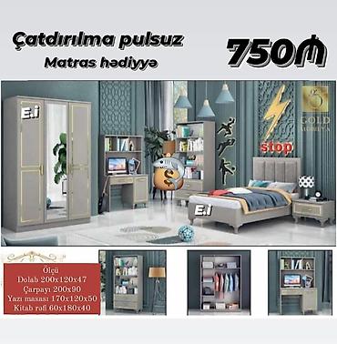 usaq şkafı: Uşaq/yeniyetmə otağı dəsti – 750₼ Komplektə daxildir: - Dolab — 1