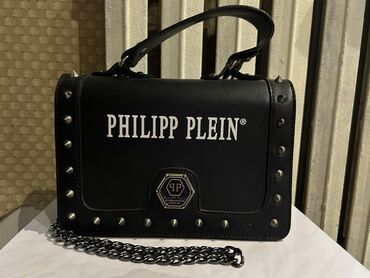 черная сумку: Сумка черная Philipp Plein, в хорошем состоянии