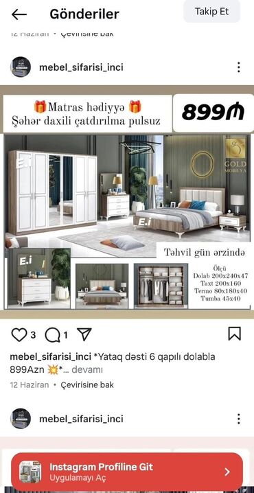 Mebel: İkinəfərlik çarpayı, Dolab