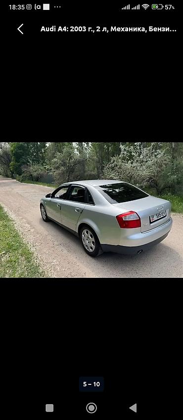 торпедо ауди: Audi A4: 2003 г., 2 л, Кол менен иштөөчү, Бензин, Седан — 8