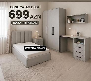 www.madeyra.com qiymetler: Gənc yataq dəsti – baza + matras daxil Komplektə daxildir: - Yumşaq — 1