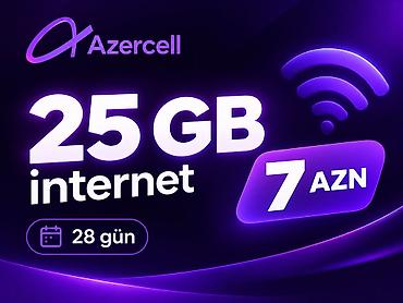 Azercell nömrələri üçün 25 GB internet paketi! Paket 28 gün
