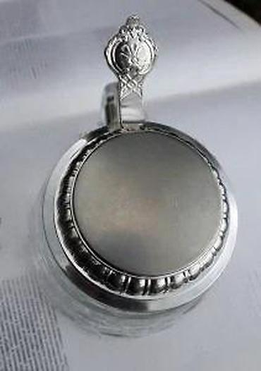 Staro posuđe i escajg: Vntag ORIGINAL BMF BIERSEIDEL Bubble Glass Stein Pevter 1950. Made in — 12