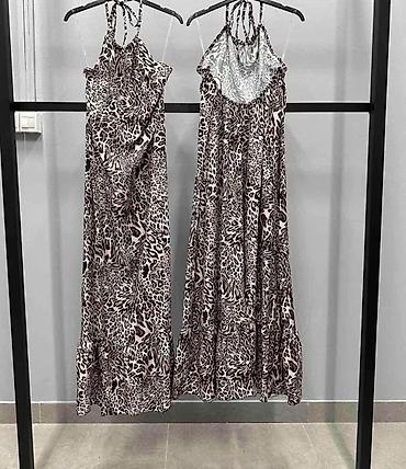 percieve silk: Leopard maxi haljina na vezanje oko vrata. - Kroj: duga, lepršava maxi — 2