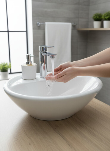 пьедесталом раковина с: Раковина для ванной, Круглая форма, Материал: Керамика