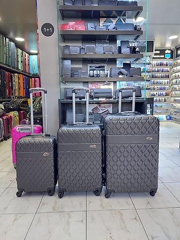Çamadanlar: Sərnişin çamadan dəsti – 3 ölçü - Material: yüngül və davamlı sərt — 1
