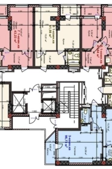 1ком квартир: 1 комната, 42 м², Элитка, 11 этаж, ПСО (под самоотделку)