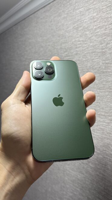 Apple iPhone: IPhone 13 Pro Max, Б/у, 256 ГБ, Alpine Green, Чехол, Кабель, Коробка, 86 %