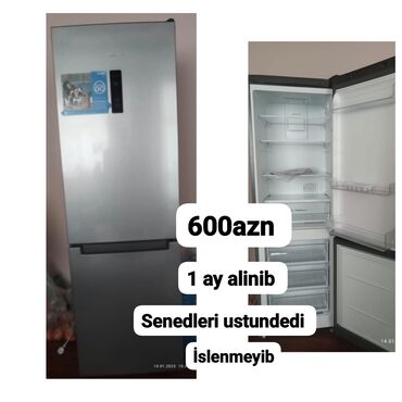 Soyuducular: Yeni 2 qapılı Indesit Soyuducu Satılır, rəng - Gümüşü