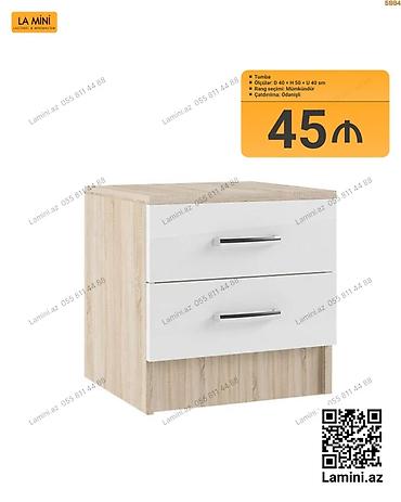 Ev və bağ: Tumba – LA MINI - Model: 2 çekmecəli komod/tumba - Ölçülər: Dərinlik — 1