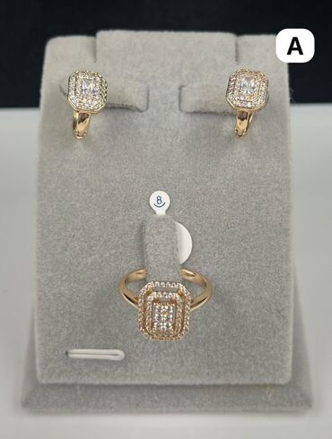 Bijuteriya dəstləri: Xuping M&L bijuteriya kolleksiyası – zərif qızılı rəngdə sırğalar — 9